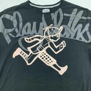 Play Cloths XXL Running Boy Spellout T-Shirt Black